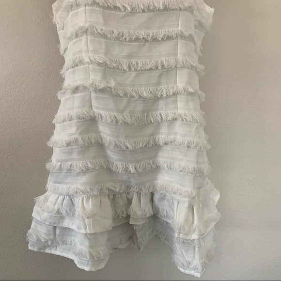 Princess Polly Molina White Ruffle Fringe Detail Mini Dress - Picture 7 of 13